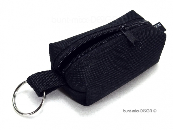 Schlüsselanhänger Minitasche, schwarz, by BuntMixxDESIGN